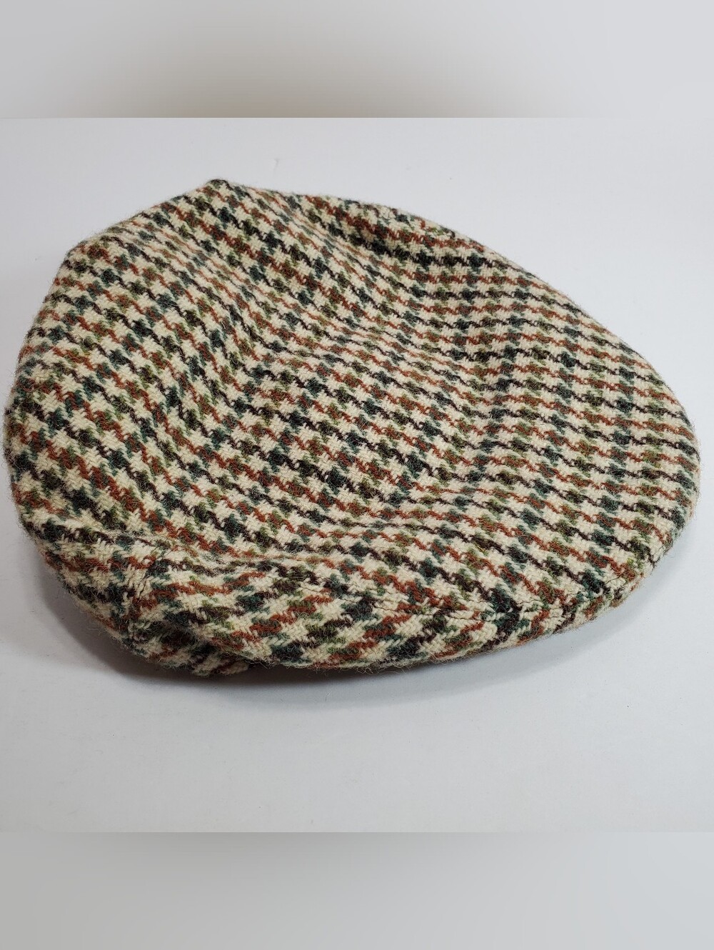 Harris Tweed Multicolor Houndstooth  Men's Scottish Wool Rutland County Cap